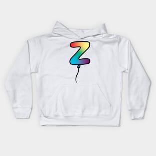 Initial Monogram Balloon Letter Z Kids Hoodie